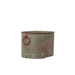 Discount 😉 12" Oval Merry Christmas Galvanized Metal Bucket by Ashland® 💯 -Outlet Yuletide Joy Store 10701753 2