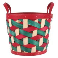 Best deal 👏 9.5" Medium Red and Green Woven Wood Chip Basket by Ashland® ❤️