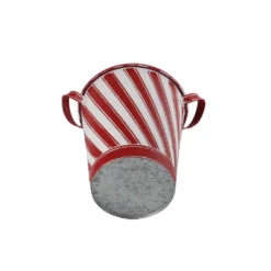 Promo 🔔 12.5" Small Red Stripe Galvanize Bucket by Ashland® ⌛ -Outlet Yuletide Joy Store 10701817 3