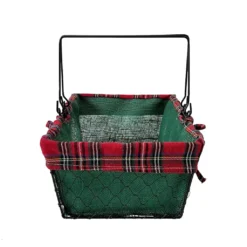 Hot Sale 🥰 13" Large Wire Basket with Green Burlap by Ashland® ✨ -Outlet Yuletide Joy Store 10701819 3