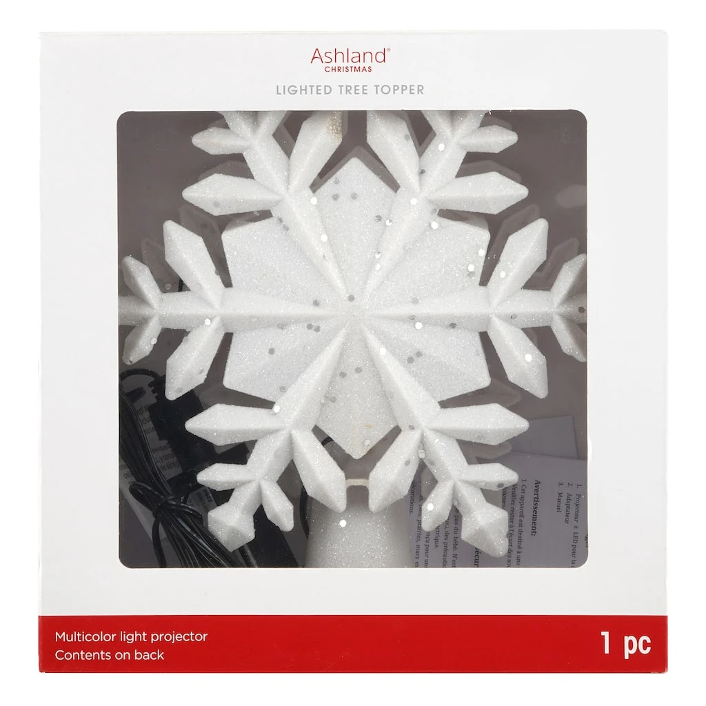 Cheapest 🔔 9" White Glitter Snowflake Multicolor Light Projector Tree Topper by Ashland® ❤️ 3 Cheapest 🔔 9" White Glitter Snowflake Multicolor Light Projector Tree Topper by Ashland® ❤️
