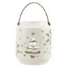 Discount ⌛ 7" White 🎁 Christmas Tree & Snowflake Ceramic Tealight Lantern by Ashland® 🛒