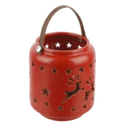 Flash Sale 💯 7" Red Reindeer Ceramic Tealight Lantern by Ashland® ❤️ -Outlet Yuletide Joy Store 10702223 2