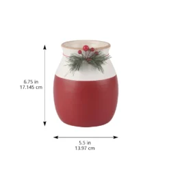 Top 10 ✔️ 6.75" Red & White Holly Vase by Ashland® 😉 -Outlet Yuletide Joy Store 10702359 2