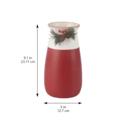 Best deal ✔️ 9.1" Red & White Holly Vase by Ashland® ✔️ -Outlet Yuletide Joy Store 10702360 2