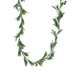 Promo ✔️ 5ft. Pre-Lit LED Red Berry Leaf Garland by Ashland® 😍