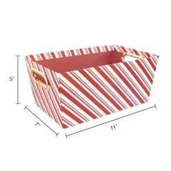 Wholesale ✨ Small Candy Cane Stripe Gift Bin by Ashland® 💯 -Outlet Yuletide Joy Store 10703903 3