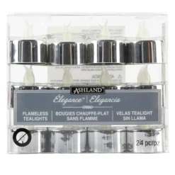 Wholesale 😀 Silver LED Silver Tealight Candles, 24ct. by Ashland® 🧨
