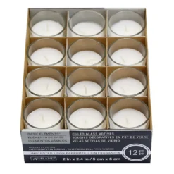 Buy 🔥 12 Packs: 12 ct. (144 total) White Glass Votive Candles Pack by Ashland® Basic Elements™ 🎁