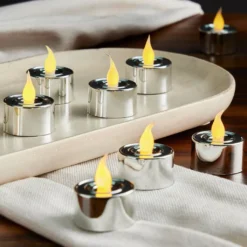 Discount 🔥 12 Packs: 24ct. (288 total) Silver LED Silver Tealight Candles by Ashland® 🧨 -Outlet Yuletide Joy Store MP237139 20