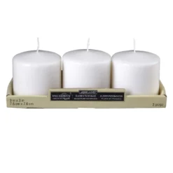 Cheap 🔔 12 Packs: 3 ct. (36 total) Basic Elements™ White Pillar Candles by Ashland® ✨