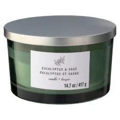 New ✔️ 8 Pack: Eucalyptus & Sage 3-Wick Jar Candle by Ashland® 🛒