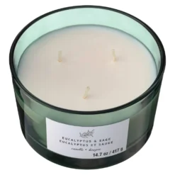 New ✔️ 8 Pack: Eucalyptus & Sage 3-Wick Jar Candle by Ashland® 🛒 -Outlet Yuletide Joy Store MP638411 31