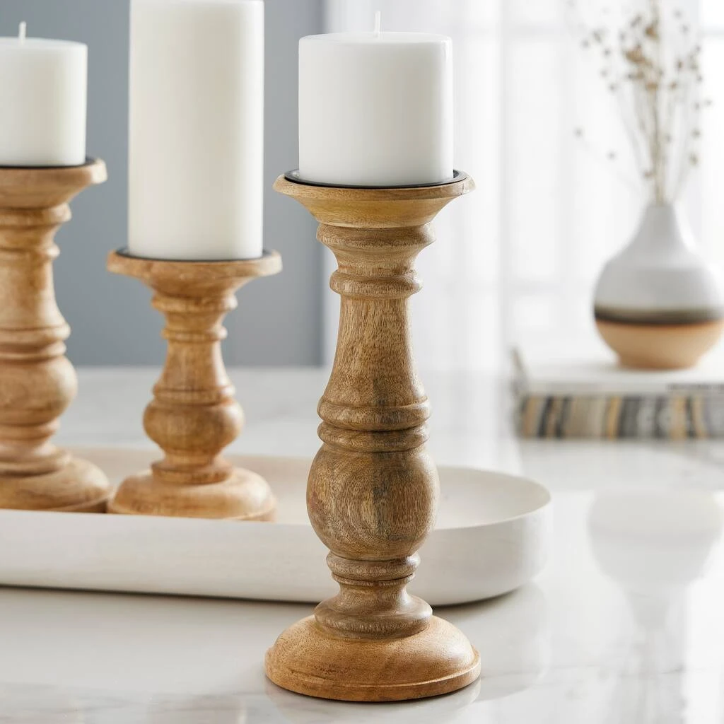 Cheap 🥰 8 Pack: 10" Wood Carved Pillar Candle Holder by Ashland® ⭐ 4 Cheap 🥰 8 Pack: 10" Wood Carved Pillar Candle Holder by Ashland® ⭐ - Image 2