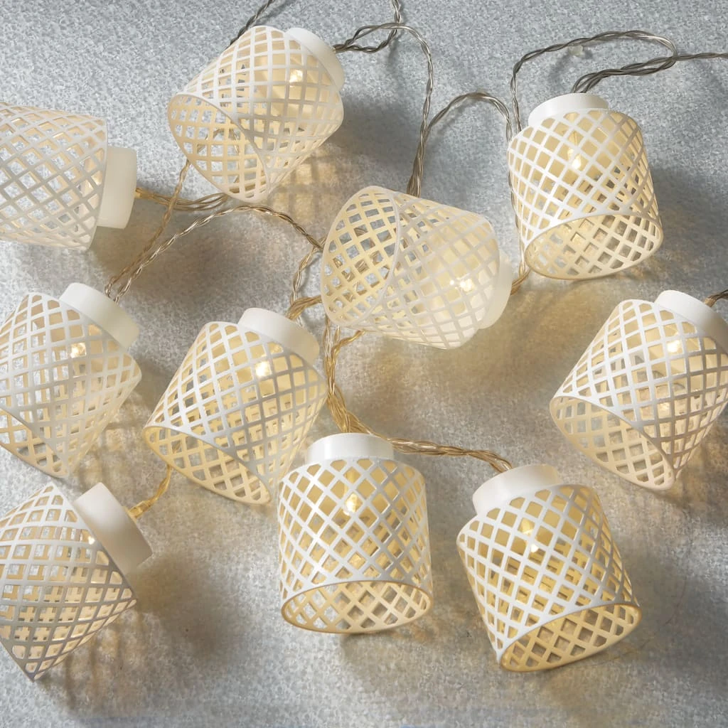 Promo π 8 Pack: 10ct. Warm White LED Lattice Shade String Lights by Ashland® π 4 Promo π 8 Pack: 10ct. Warm White LED Lattice Shade String Lights by Ashland® π - Image 2