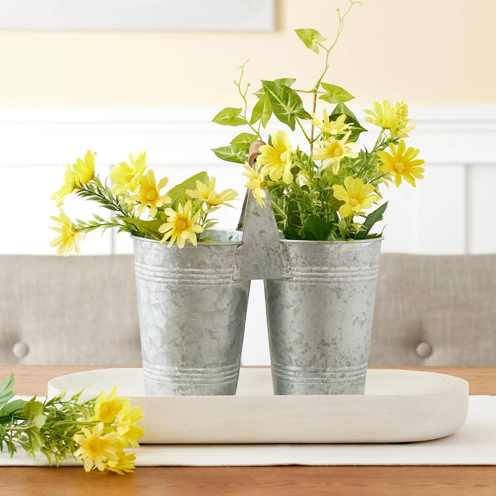 Budget 👏 8 Pack: 9.6" Mini Galvanized Double Bucket by Ashland® 😀 4 Budget 👏 8 Pack: 9.6" Mini Galvanized Double Bucket by Ashland® 😀 - Image 2